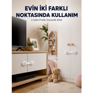 Mey İthalat® 2li Çocuk Güvenlik Kilidi Ev İçi Koruma Seti