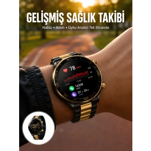 Mey İthalat® 3 Bileklikli Amoled Akıllı Saat Bluetooth Çağrı ve Sağlık Takipli Yeni Nesil