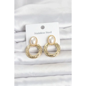 Mey İthalat® 316L Çelik Gold Renk Vintage Model Kadın Küpe