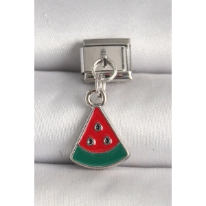 Mey İthalat® 316L Çelik Gümüş Renk Karpuz Dilim Model Nomination Charm