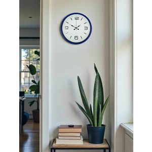 Mey İthalat® 36 Cm Lacivert Modern Dekoratif Duvar Saati