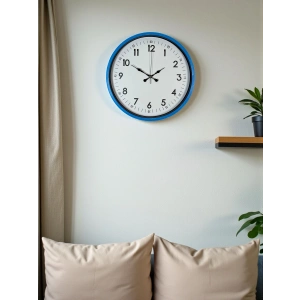 Mey İthalat® 36 Cm Mavi Dekoratif Duvar Saati