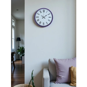 Mey İthalat® 36 Cm Mor Roma Rakamlı Dekoratif Duvar Saati