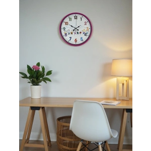 Mey İthalat® 36 Cm Pembe Çocuk Odası Duvar Saati