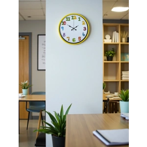 Mey İthalat® 36 Cm Sarı Çocuk Odası Duvar Saati