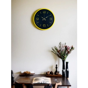 Mey İthalat® 36 Cm Sarı Dekoratif Duvar Saati