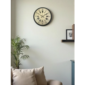 Mey İthalat® 36 Cm Siyah Retro Tasarım Duvar Saati