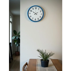 Mey İthalat® 36 Cm Standart Mavi Duvar Saati