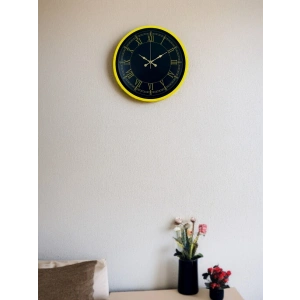 Mey İthalat® 36 Cm Standart Sarı Duvar Saati