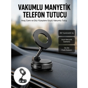 Mey İthalat® 360 Derece Ayarlanabilir Manyetik Araç Telefon Standı Yeni Nesil