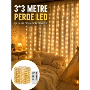 Mey İthalat® 3x3 Metre Perde LED Işık – Parti ve Bahçe Dekorasyonu Yeni Nesil