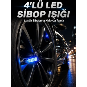 Mey İthalat® 4lü Araç Sibop LED Işığı Otomatik Açılan Lastik Işığı Seti