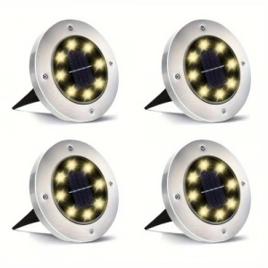 Mey İthalat® 4lü Solar Panelli Kazıklı Bahçe Aydınlatması