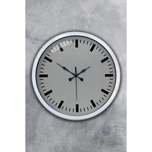 Mey İthalat® 40 cm Beyaz Metal Sade Duvar Saati
