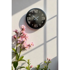 Mey İthalat® 40 cm Siyah Metal Modern Duvar Saati