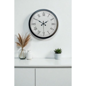 Mey İthalat® 40 cm Siyah Metal Retro Duvar Saati