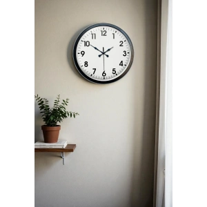 Mey İthalat® 40 cm Siyah Metal Standart Duvar Saati