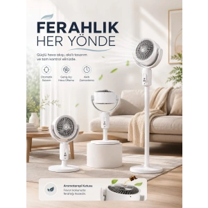 Mey İthalat® 5 Kademeli Hız Ayarıyla Güçlü Hava Akışlı Dikey Vantilatör