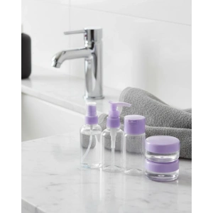 Mey İthalat® 5 Parça Seyahat Banyo Seti 30 ml Şeffaf Taşınabilir Şişe Seti