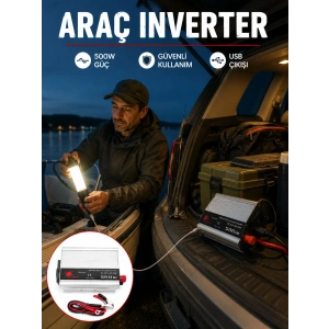 Mey İthalat® 500W Araç İnverter Aküden Priz Dönüştürücü