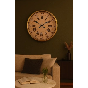 Mey İthalat® 52 cm Eskitme Metal Roma Rakamlı Duvar Saati