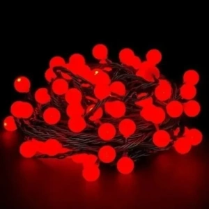 Mey İthalat® 5m 28 Led Kırmızı Işık Şeffaf Kablo Fişli Eklemeli