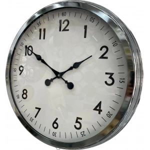 Mey İthalat® 60 cm Krom Metal Dekoratif Duvar Saati