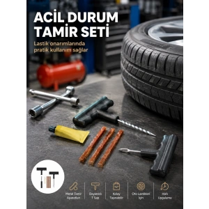 Mey İthalat® Acil Durumların Kurtarıcısı Çok Amaçlı Lastik Tamir Seti