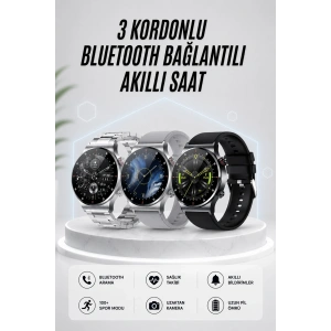Mey İthalat® Akıllı Saat Amoled Ekran Bluetooth Bağlantılı Sesli Görüşme Nabız Ölçer