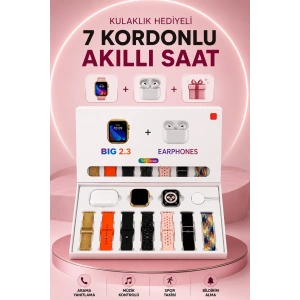 Mey İthalat® Akıllı Saat Bluetooth Kulaklık Hediyeli Bildirim Görme Sesli Görüşme Çoklu Kordon