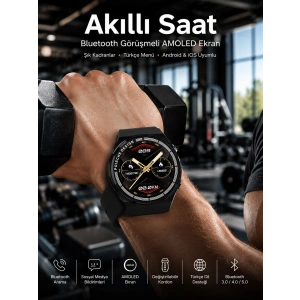Mey İthalat® Akıllı Saat Dokunmatik Ekran Sesli Görüşme ve Bildirim Görme Sağlık Takibi