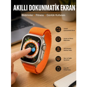 Mey İthalat® Akıllı Saat Uyku ve Spor Takibi Yeni Nesil Bluetooth Bağlantılı Amoled Ekran