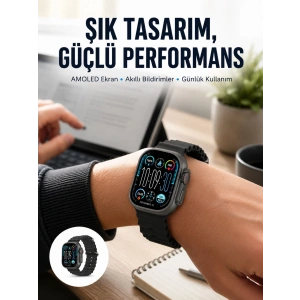 Mey İthalat® AMOLED Ekran 49mm Ultra Tasarım 3 Kordonlu Akıllı Saat Yeni Nesil