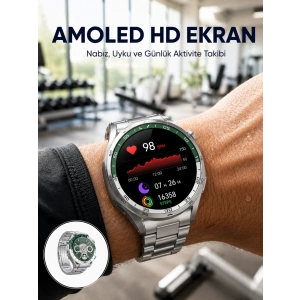 Mey İthalat® Amoled Smartwatch Harita Modlu Bluetooth Aramalı 3 Değiştirilebilir Kayışlı Yeni Nesil