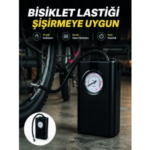 Mey İthalat® Analog Manometreli Kompakt Araç Hava Pompası Lastik Şişirme Cihazı