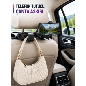 Mey İthalat® Araç Koltuk Başlığına Takılan Telefon Tutucu ve Eşya Askısı