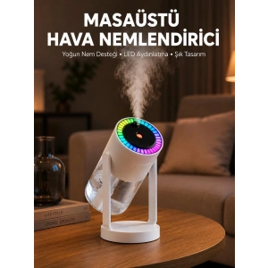 Mey İthalat® Araç ve Ev İçin Hava Nemlendirici Projektörlü Sessiz Buhar Yeni Nesil