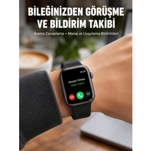 Mey İthalat® Arama Cevaplayabilen Akıllı Saat Bluetooth Bağlantılı Sosyal Medya Girişli Yeni Nesil