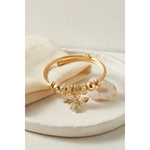 Mey İthalat® Arı Model Gold Renk Charm Bileklik