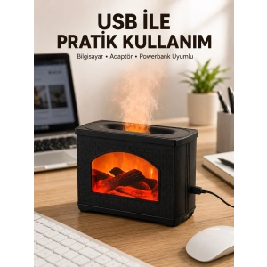 Mey İthalat® Aromaterapi Difüzör Ultrasonik Sessiz Nemlendirici USB Destekli