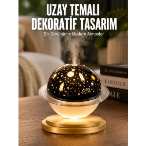 Mey İthalat® Aromaterapi Hava Nemlendirici Gece Lambası Uzay Model Satürn Oda Kokusu