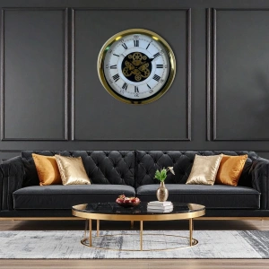 Mey İthalat® Aurelius Gold 60 Cm Çarklı Duvar Saati
