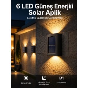 Mey İthalat® Bahçe Aydınlatması Solar Güneş Enerjili Dekoratik Led Işıklı Lamba