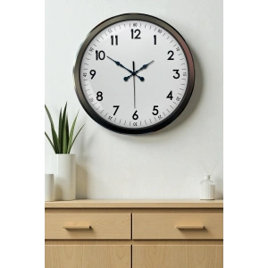 Mey İthalat® Black Classic 52 Cm Metal Modern Ve Şık Duvar Saati