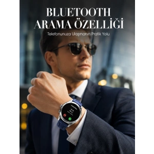 Mey İthalat® Bluetooth Arama Destekli Uzun Pil Ömürlü Akıllı Saat 3 Kordonlu