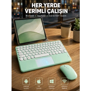 Mey İthalat® Bluetooth Touchpad Klavye Ultra İnce Taşınabilir Q Klavye Yeni Nesil