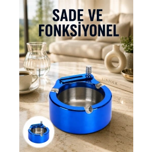 Mey İthalat® Çakmaklı Küllük Paslanmaz Çelik Şık Masa Aksesuarı Yeni Nesil