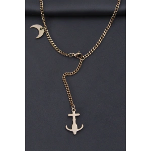 Mey İthalat® Çelik Rose Renk Çapa Tasarımlı Kadın Kolye