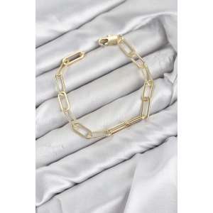 Mey İthalat® CM Ataş Zincir Model Gold Renk Pirinç Kadın Bileklik
