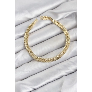 Mey İthalat® CM Başak Model Gold Renk Pirinç Kadın Bileklik